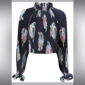 Tibi Navy Blue Camelia Blouse